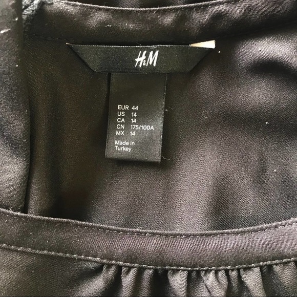 H&M Black Peplum Sheath Dress Size 14 - Picture 3 of 7